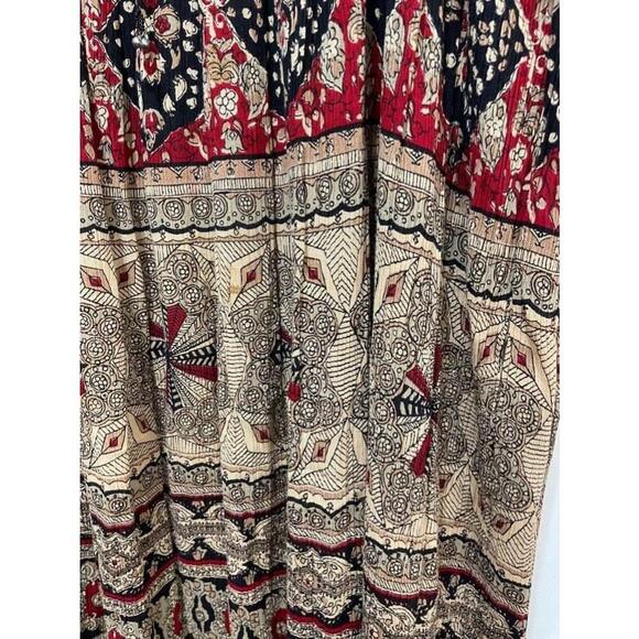 Sag Harbor Petite 90s Vintage Boho Broomstick Rayon Crape Midi Skirt Medium / XL - Picture 8 of 12